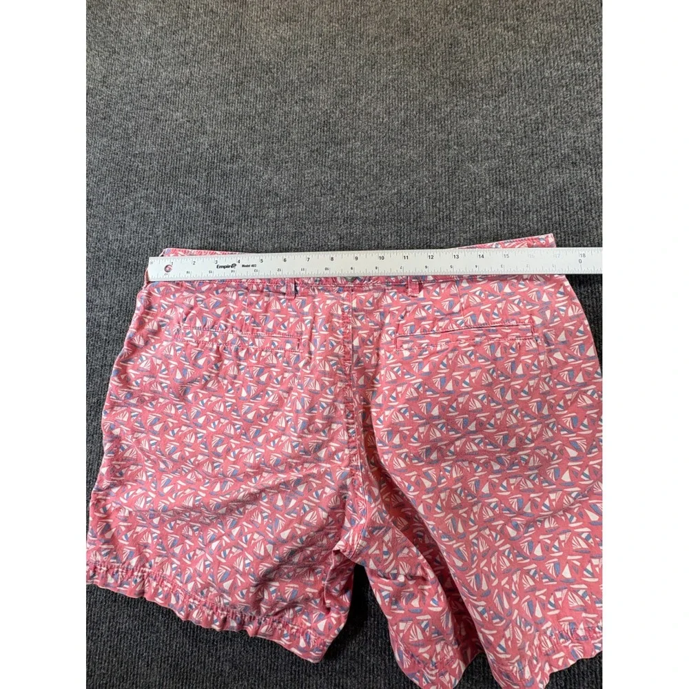 Columbia PFG Super Bonehead Pink Sailboat Print Short Womens 10 Nautical Coastal